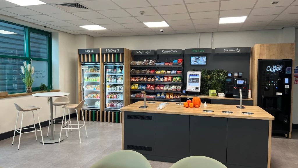 a micromarket with snacks, drinks and fresh food at Samworth Brothers head office